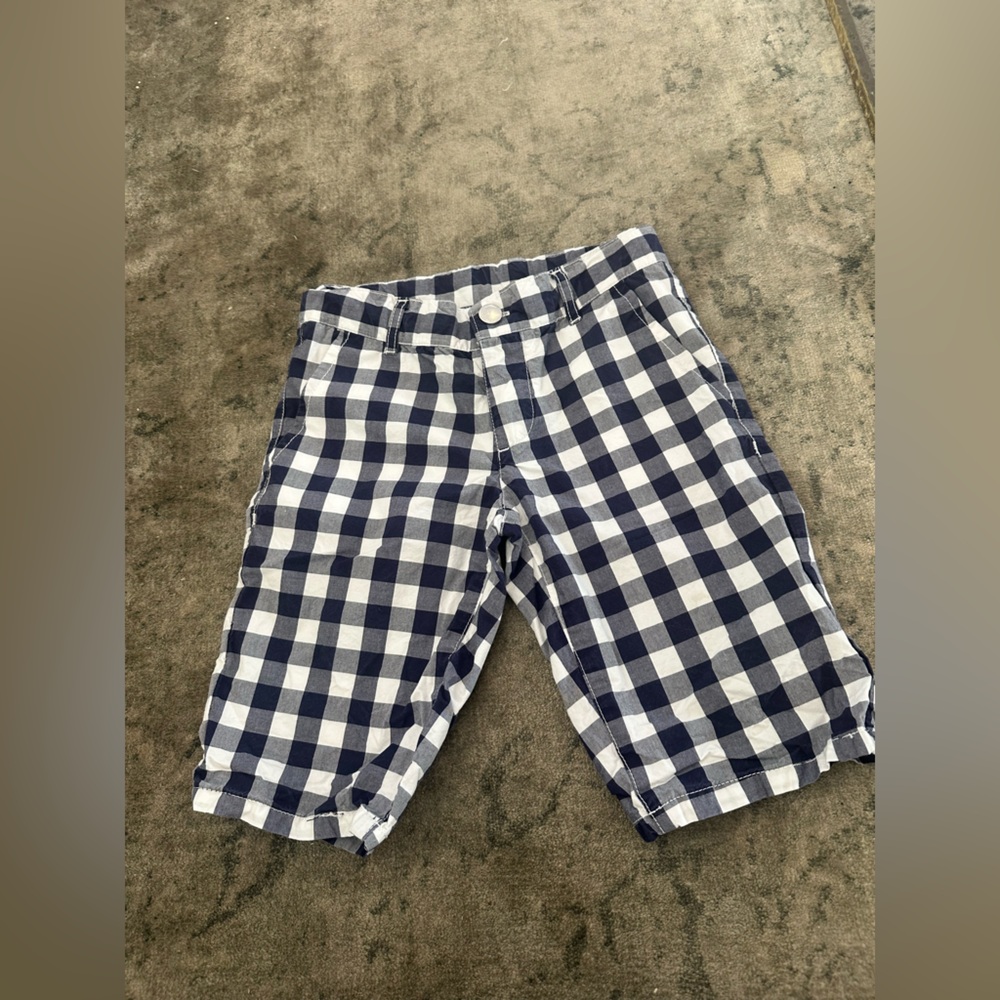 Boys Blue Checkered Shorts